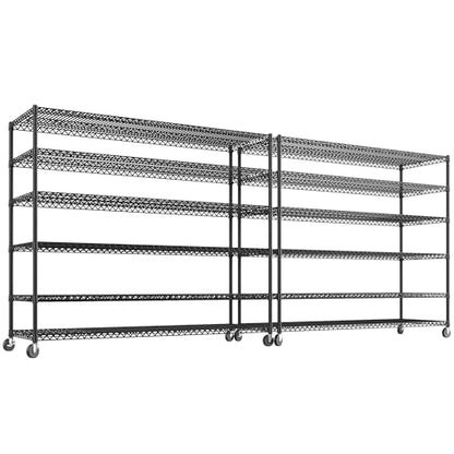 6 Tier Wire Shelving Units with Wheels (2 Count)