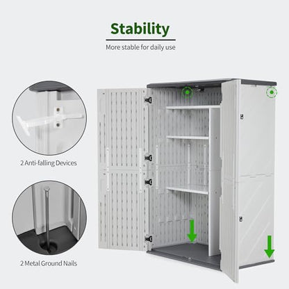 Macrout 50 Cu Ft Outdoor Storage Cabinet with Shelves