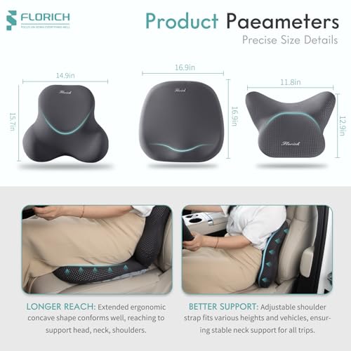 Car Seat Cushion and Lumbar Support Pillow for Office Chair Car