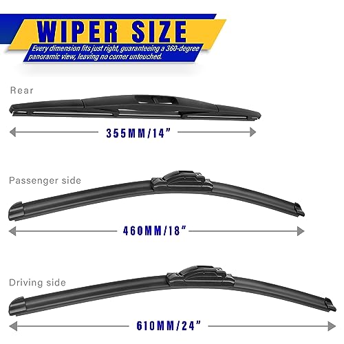 3 Wipers Fits Subaru Legacy