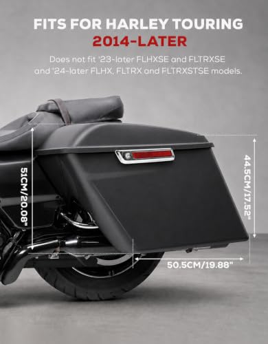 Motorcycle 5" Stretched Saddlebags Fit For Harley Touring 2014 (2 Count)
