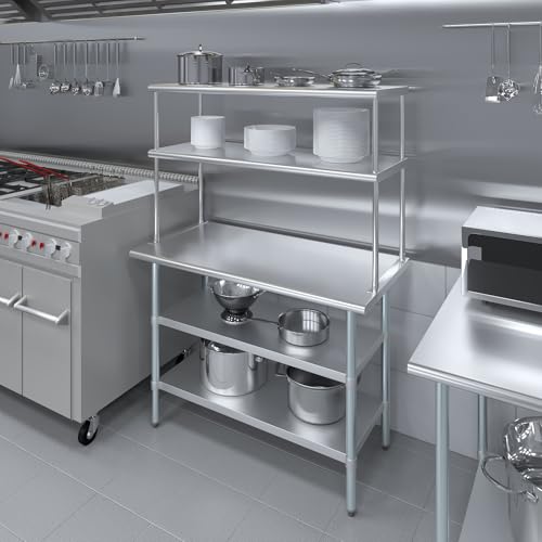 Stainless Steel Work Table with 2 Shelves