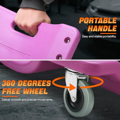 40" L X 19" W Vehicle Repair Low Profile Plastic Rolling Garage Shop Creeper with Padded Headrest