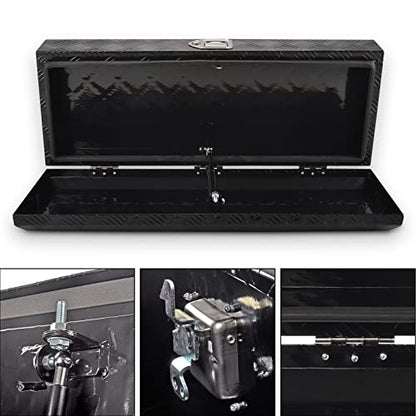 34.5In Aluminum Tool Box 5 Bar Tread ToolBox for Truck Bed Car Outdoor