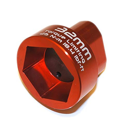 32mm Hex Socket 2 Stage Torque Limiting Oil Filter Wrench Red 6061