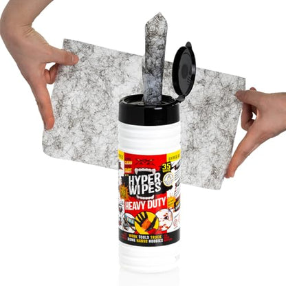 Hyper Wipes 4 Pack Heavy Duty Hand & Tool Cleaning Wipes (140 Count)