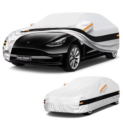 10 Layers Car Cover with Charger Port Custom Fit for Tesla Model Y