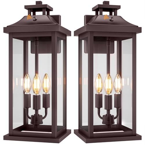20" Oil Rubbed Bronze Dusk to Dawn Outdoor Wall Lights 2 Pack (2 Count)
