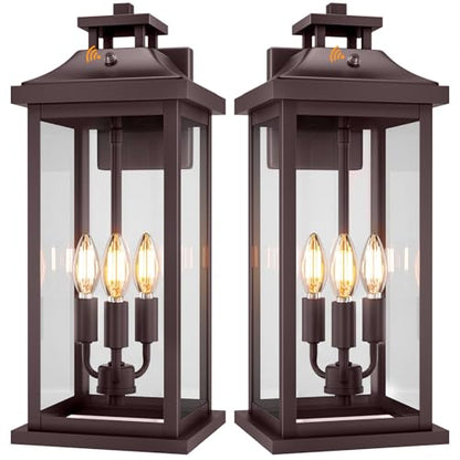 20" Oil Rubbed Bronze Dusk to Dawn Outdoor Wall Lights 2 Pack (2 Count)