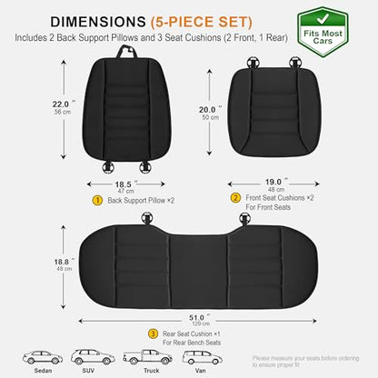 5 Piece Car Seat Cushion Set with Back Support (5 Count)