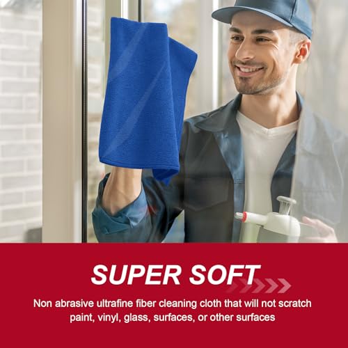 200 Pcs Microfiber Cleaning Cloth 16x16 Inch Microfiber Towels for Car Ultra Absorbent Cleaning Rags Reusable Lint Free Streak Free Detailing Towel for Car Washing Drying Dusting (200 Count)