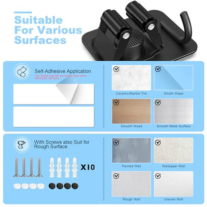 2 Pack Broom Holder Wall Mount (2 Count)
