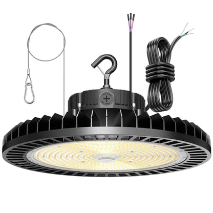 500W LED High Bay Light 70000LM ETL Listed Industrial Grade LED UFO Light Dimmable IP65 Waterproof 5000K Commercial Bay Lighting for Warehouse Garage Factory 110V 120V