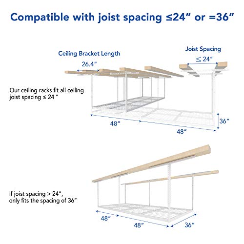 3x8 Overhead Garage Ceiling Storage Rack (2 Count)