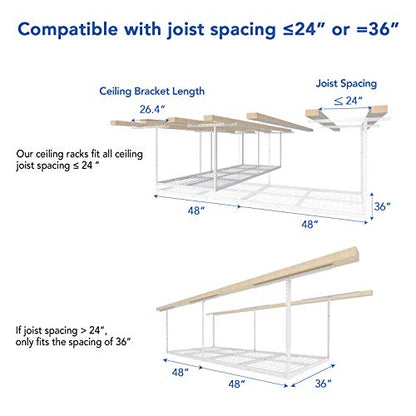 3x8 Overhead Garage Ceiling Storage Rack (2 Count)