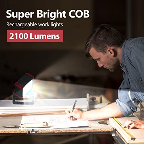 LED Rechargeable Work Light with Clamp (2 Count)