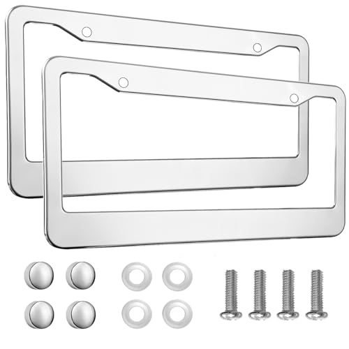 2PCS Chrome License Plate Frame (2 Count)