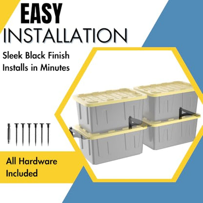 Wall Mounted Tote Rack Storage System (3 Count)
