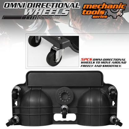 Rolling Knee Creeper Durable Knee Pads with Full 360 Degree Turn Casters and Tool Tray