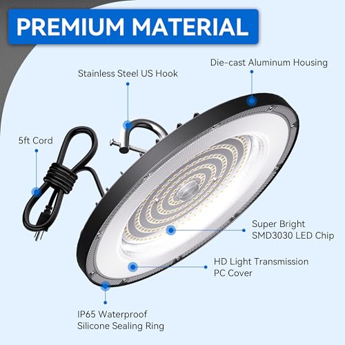 6 Pack UFO High Bay Led Shop Lights 150W (6 Count)