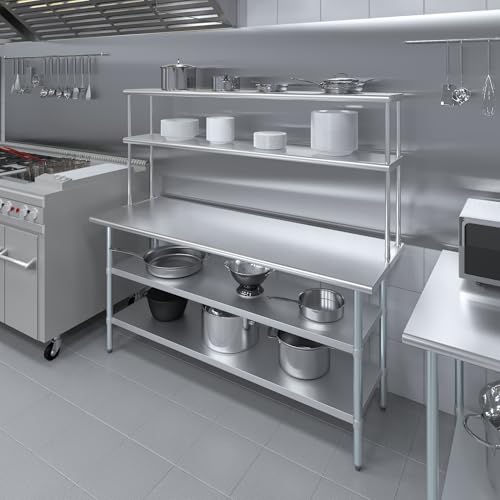 Stainless Steel Work Table with 2 Shelves