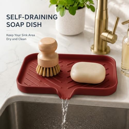 Silicone Soap Dish with Drain Spout