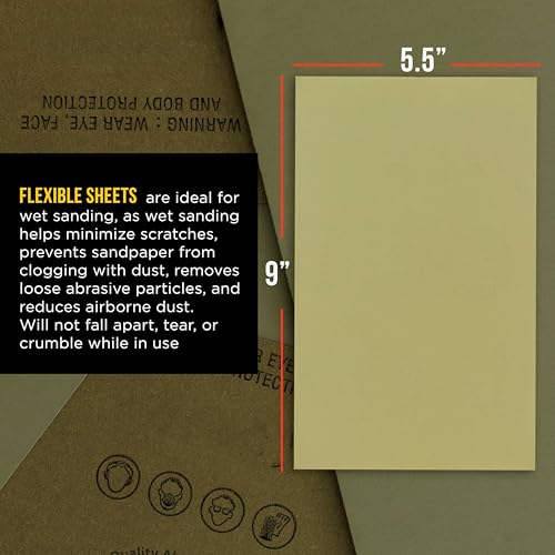 Premium 7000 Grit Wet or Dry Sandpaper Sheets (25 Count)