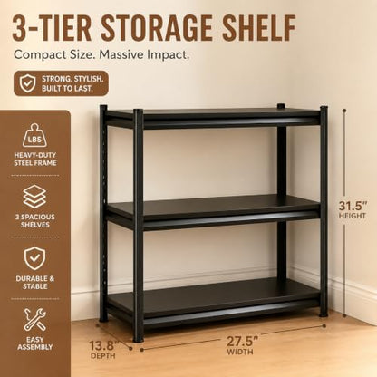 Heavy Duty Metal Bookshelf Adjustable Storage Shelving Unit for Home Office