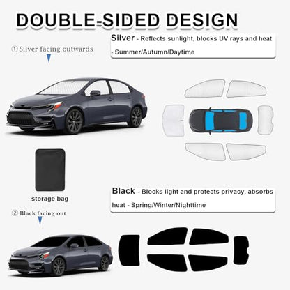 6pcs Thicken Sun Shades for Toyota Corolla 2020 (6 Count)