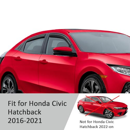 in Channel Extra Durable Rain Guards for Honda Civic 2016 (4 Count)