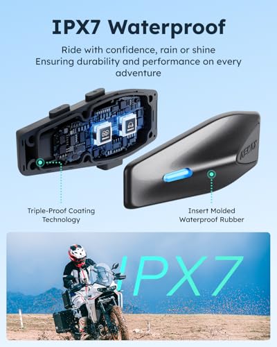 S1 Motorcycle Bluetooth Headset with Smart Voice Control (2 Count)