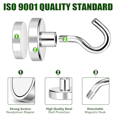 Magnetic Hooks 170lbs Strong Magnets Hook 18 Pack