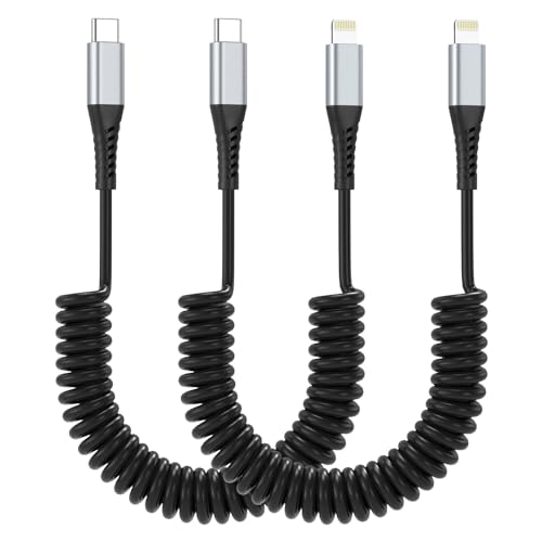 Coiled USBC to Lightning Cable (2 Count)