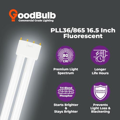 PLL36 865 36W 16.5" Twin Tube Compact Fluorescent Light Bulb 4 (10 Count)