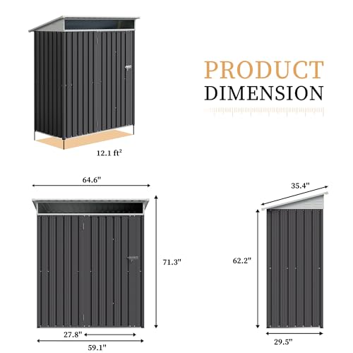 5 x 3 x 6 FT Outdoor Storage Shed Clearance