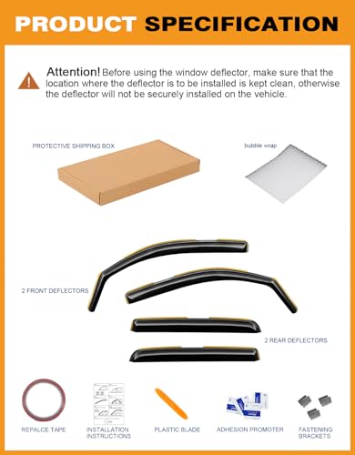 in Channel Window Visors Rain Guards for Toyota Tacoma 2016