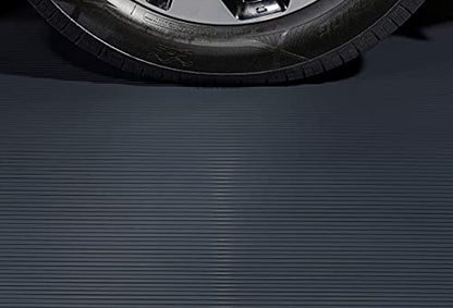 Garage Flooring 8'6" x 22' Slate Grey Ribbed Channel Vinyl Protector Mat