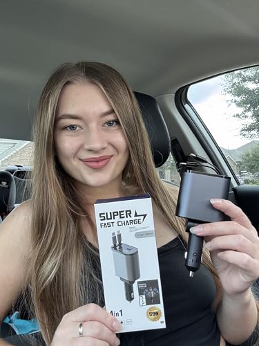 Ulti Charge iPhone Car Charger USB C Fast Charge Retractable 120W 4