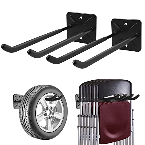 2 Pack Metal Wall Mount Garage Double Storage Hooks (2 Count)