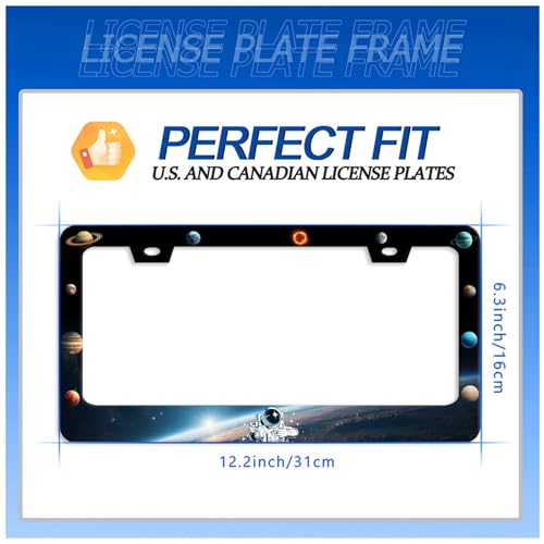 Plantes License Plate Frame Stainless Steel Car Accessory 6.3x12.3 Inch