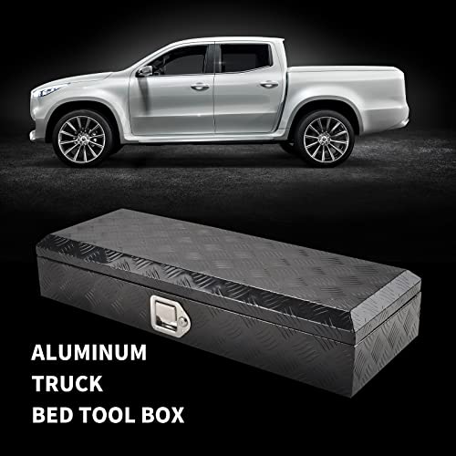 34.5In Aluminum Tool Box 5 Bar Tread ToolBox for Truck Bed Car Outdoor