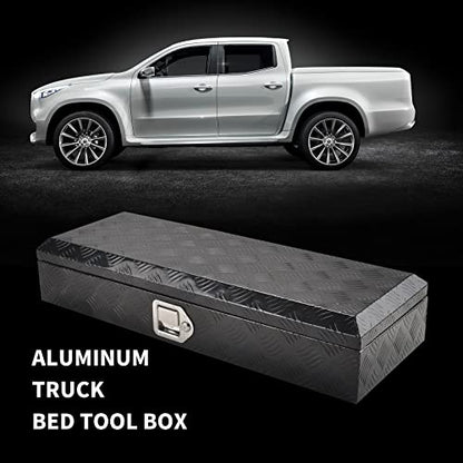 34.5In Aluminum Tool Box 5 Bar Tread ToolBox for Truck Bed Car Outdoor
