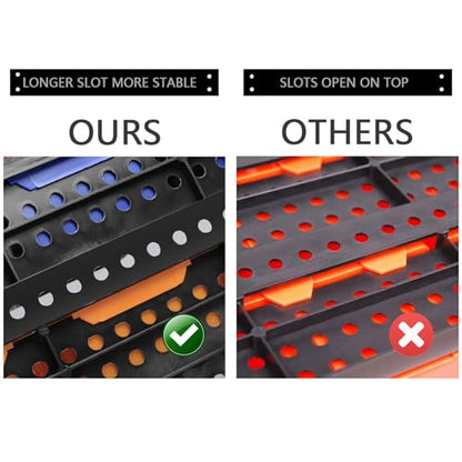 Wall Mounted Storage Bins Parts Rack 4 Colors Bin Organizer Garage Plastic Shop Tool (30 Count)