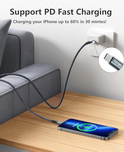 iPhone Cord Fast Charging [MFi Certified] Long Lightning Cable 10FT (3 Count)