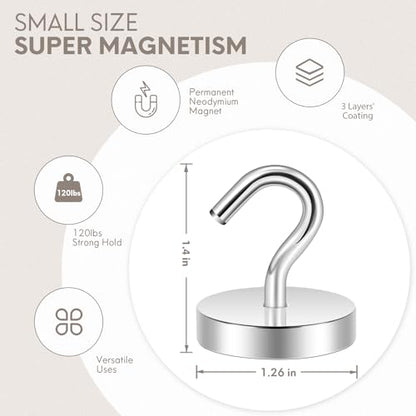 Magnetic Hooks Steel Tube Design for Cruise (10 Count)