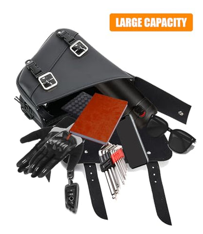 Motorcycle Saddle Bags Leather Motorcycle Solo Swing Arm Bag For Softails Sportsters Choppers Waterproof Side Bags