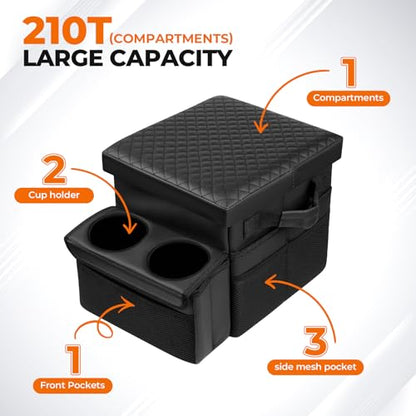 Car Seat Organizer with 2 Cup Holders