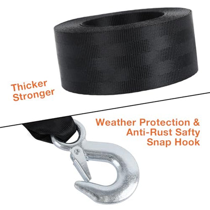 Boat Trailer Winch Strap with Hook 2" x 20' (20 Foot)