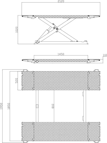8000lbs Mid Rise Lift Scissor Lift Electric Release Auto Lift 110V