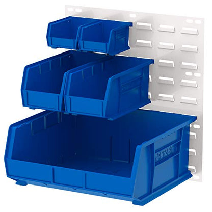 30618 Louvered Steel Wall Mount Panel Garage Organizer for Hanging AkroBin Storage Bins (4 Count)